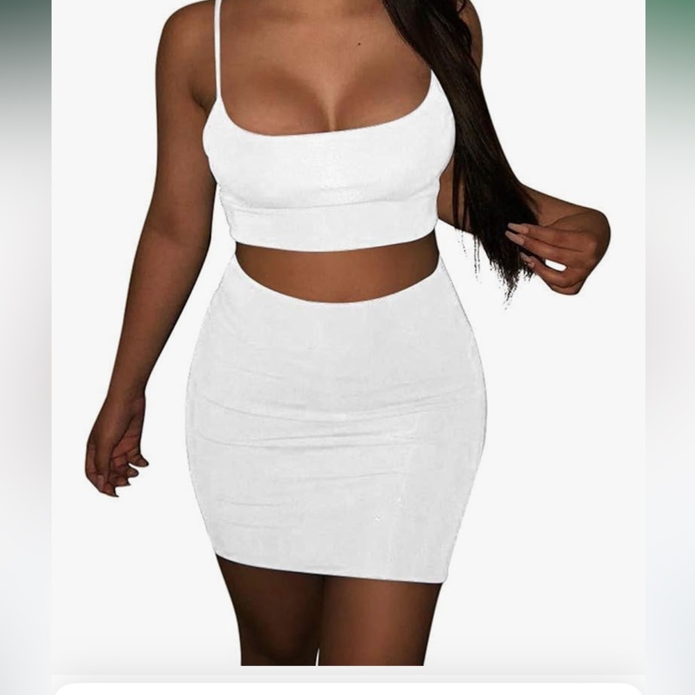 Amazon White Women's Skirt Set